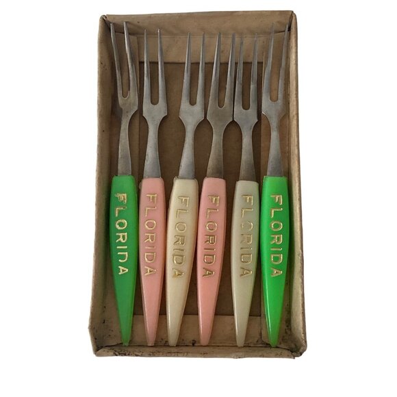 Little Fork Other - Vintage Florida Little Fork Stainless Steel Cocktail Forks 6 Count Japan